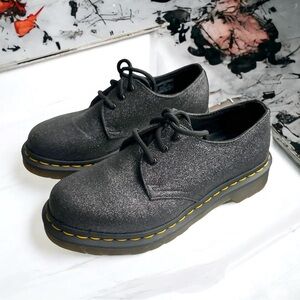 Dr. Martens Doc Martens 1461 Black Glitter Lace Up Unisex Shoes US Size 6